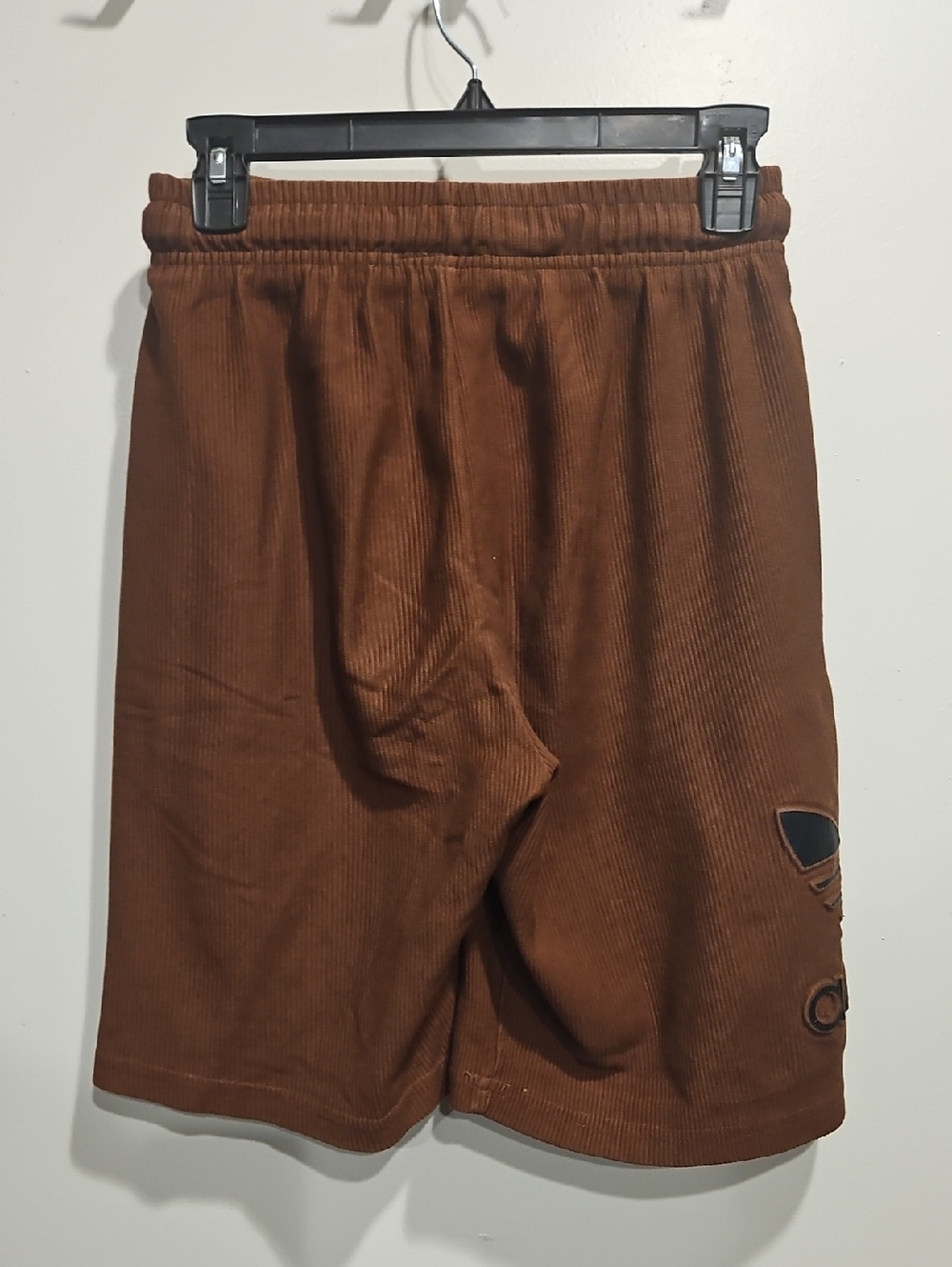 Adidas Men's Brown Corduroy Drawstring Shorts - Picture 3 of 6